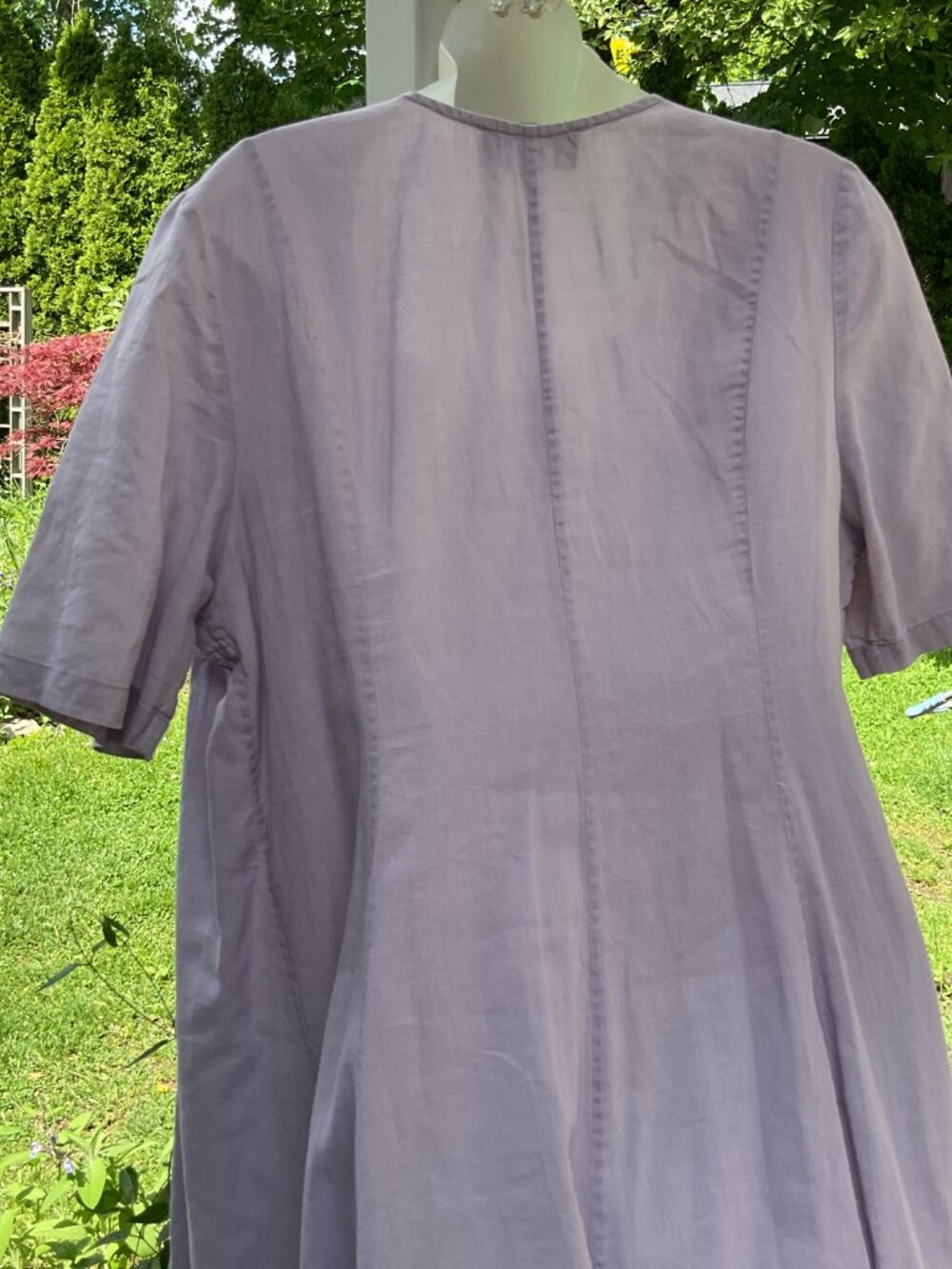 VIvian Shyu Very Full Mauve Linen Cotton Dress Size M Made in Canada - Picture 5 of 5
